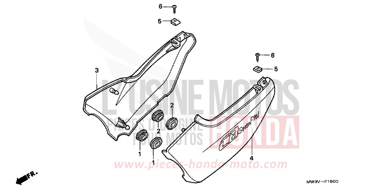 SIDE COVER for CB Seven Fifty BLACK (NH1) from 2001
